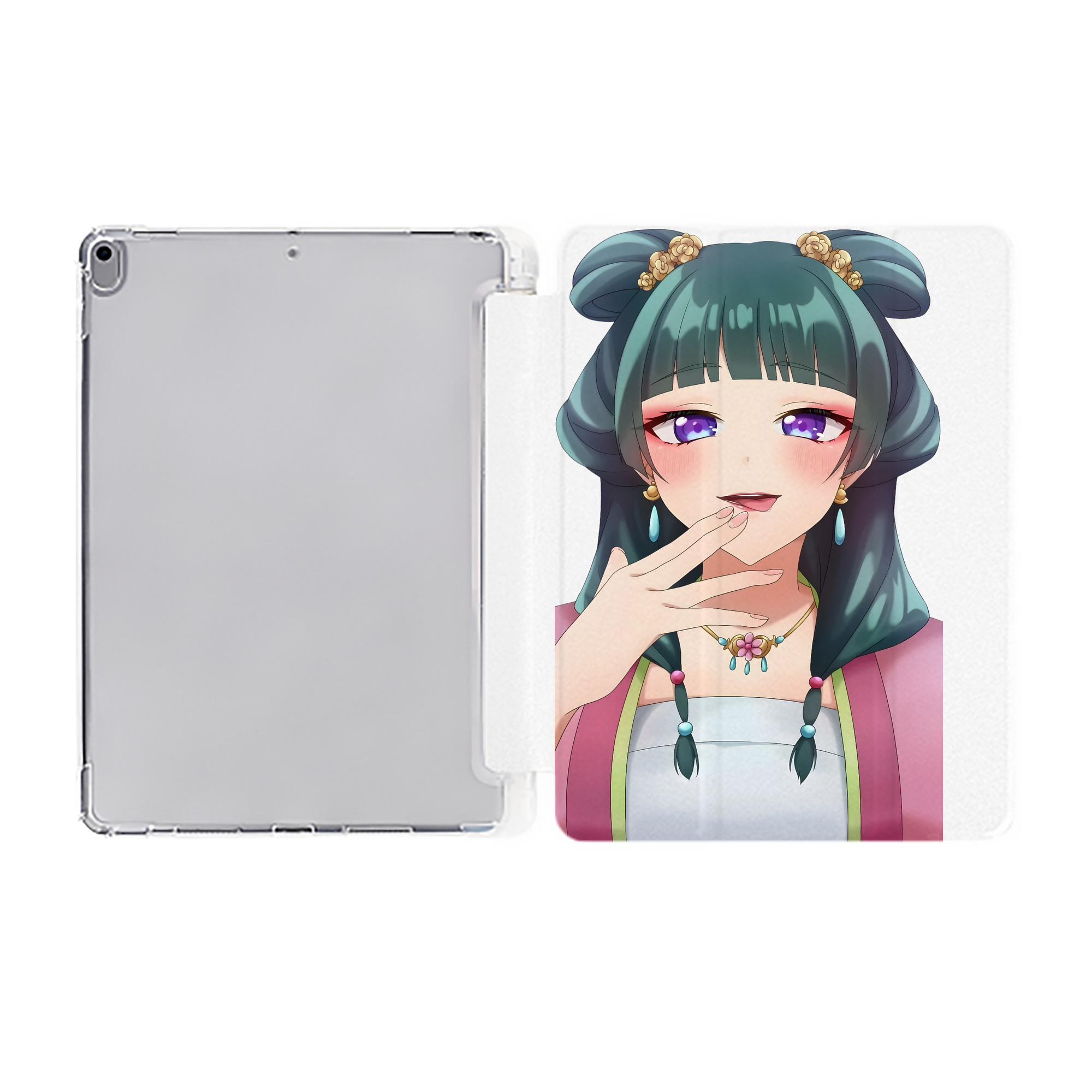 （画像用） 薬屋のひとりごと The Apothecary Diaries IPad ケース ペン収納付き 三つ折りスタンド PUレザー×シリコン 対応機種9.5/10.5/10.9インチ
